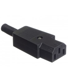 Разъем питания, штекер IEC С13, на кабель, черный