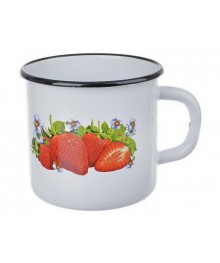 Кружка Стальэмаль 1л Клубника садовая С0107*59 (18/уп)Посуда эмалированная оптом Сталь Эмаль. Эмалированные кастрюли оптом.