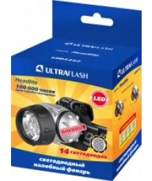 Фонарь  Ultra Flash  LED 5352 (налобн,металлик,14LED,4реж,3хR3,пласт.) уп.5шт.у Востоку. Большой каталог фонари Ultra Flash оптом по низкой цене с доставкой по Дальнему Востоку.