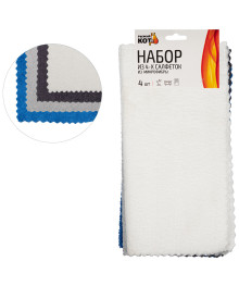 Рыжий кот - Набор из 4-х салфеток из микрофибры, размер 30*30 см