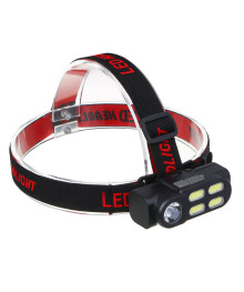 Фонарь ЕРМАК налобный, XPE+COB, 4 режима, зарядка USB, 83х27х25 мм, съемный аккумулятор, без АКБ