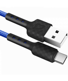 Кабель USB - TYPE C F181, blue, 1м, 2,4А,нейлон пакет Defender