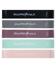 Фитнес-резинка SILAPRO Max, набор 5шт (5кг, 7кг, 11кг, 16кг, 21кг), 60х5см, латекс