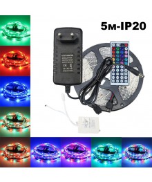 Набор LED лента RGB Огонёк OG-LDL02 RGB 5м (5050, IP20, блок 220V, контроллер, пульт ду) со склада в Новосибриске. Большой каталог светодиодных лент оптом с доставкой по Дальнему Востоку.