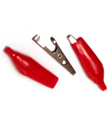 Зажим "крокодил" малый банан, L=45+5мм, красныйсклада в Новосибирске. Припои оптом с доставкой по Дальнему Востоку. Большой каталог припоев оптом.