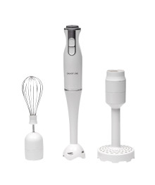 Блендер Galaxy LINE GL 2104, белый с серебристым, погружной, 800 Вт, 15000 об/мин, "ТУРБО", измельч