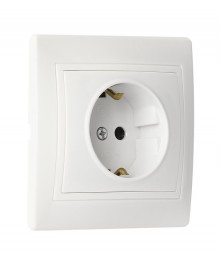 ВЕНЕРА розетка 1-местная 16А с заземлением белая, скрытая уст (SBE-01w-16-S1-Z)  10шт/упоптом с доставкой по Дальнему Востоку. Большой каталог розеток оптом по низкой цене. Розетки оптом.