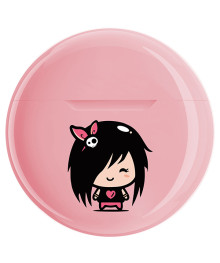 Гарнитура QUMO ViBE ВТ 0100 <Girlie> Bluetooth BT 5.3, Type-C, 200mah+30mah, динамик 13мм., розовый