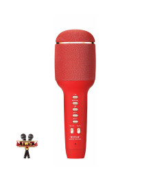 Микрофон WSTER WS-900 Красный, для караоке беспроводной (Bluetooth, динамики, USB/microSD)