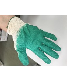 Перчатки Садовые х/б с зеленым обливом Люкс, кл.13, белые /уп.10/ 200/ к.010(цена за пару)ой каталог перчаток оптом со склада в Новосибриске. Перчатки оптом с доставкой по Дальнему Востоку.