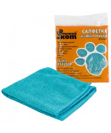 Рыжий кот - Салфетка из микрофибры М-01Есо 25*25смВостоку. Тряпка для пола оптом по низкой цене. Рыжий кот для уборки оптом со склада в Новосибриске.