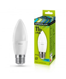 Эл. лампа светодиодная Ergolux LED-C35-11W-E27-4K (Свеча 11Вт E27 4500K 172-265В, аналог Вт)нецк, Ленинск-Кузнецк, Барнаул, Горно-Алтайск, Бийск и др. Большой каталог светодиодных ламп оптом.