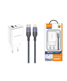 Блок пит USB сетевой SENDEM OG33 +кабель IOS Lightning-Type-C (PD20W, 3000mA, 1.2м)