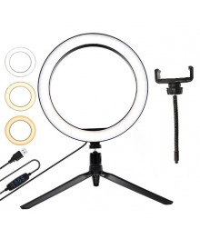 Лампа кольцевидная с триподом для селфи Огонек OG-SMH01 (d-26см, пит USB)Защитная пленка оптом в Новосибирске. Купить стилусы, защитные пленки на телефон оптом.
