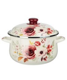 Кастрюля эмалированная Лаура, 24см, 5л, индукция