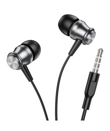 Наушники BOROFONE BM75 Platinum, вакуумные с микрофоном, 1,2 метра, серый металлик (1000)