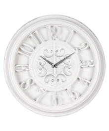 Часы настенные СН 3526 - 002 круг d=35см, корпус белый+серебро, "Античность" (10)