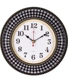 Часы настенные СН 2917 - 002 круг d=29 см, корпус черный с золотом "Классика" (10)