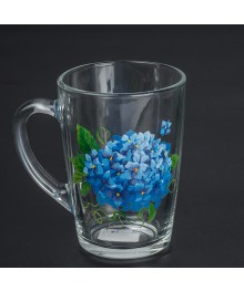 Кружка  стекло 300мл "Капучино" Гортензия  (20шт/уп) 07с1334 (4956)