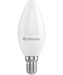 Эл. лампа светодиодная Defender LED-С37 -8W/830/E14(свеча, теплый белый)уп.1шт