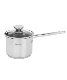 Мини Ковш 12х9,0см. 1,0 л. со стекл. крышкой, индукция