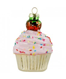 Украшение елочное "Капкейк" стекло