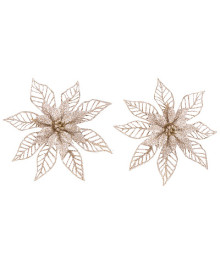 Украшение декоративное "Рождественская звезда" (2шт) цвет золотой