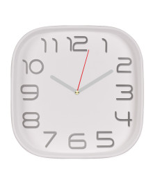 Часы настенные СН 2500 - 002 квадрат 2 25х25см, корпус белый+серебро, "Классика" (10)