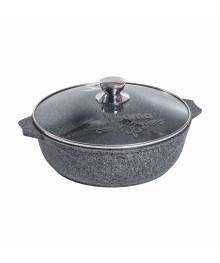 Мечта Жаровня литая 4л АП Premium Grey 28 см со стекл крышкой арт 34901 (5)