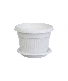 Кашпо для цветов Ливия 160мм 1,4л с поддоном мраморный 3010M  (уп/20шт)