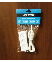 Удлинитель сетевой Volsten Si 3 x 3        (3 гнезда, 3 метра,1300Вт, ШВВП, 6А)   6А (уп.40)