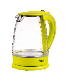 Чайник LEBEN 475-133  1,7л, 1850Вт, скрытый нагр.элемент, стекло, рифлёное стекло
