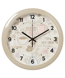 Часы настенные СН 6026 - 036 круг d=29см, корпус хаки "Кофе" (10)