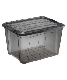 Ящик д/хранения 15,5л с замками КИП Черный прозрачный 2337Mчерпр (уп/5шт)