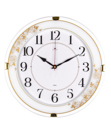 Часы настенные СН 3427 - 002 круг со вставками d=33,5см, корпус белый "Классика" (10)