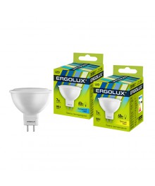 Эл. лампа светодиодная Ergolux LED-JCDR-7W-GU5.3-3K ( 7Вт GU5.3 3000K 172-265В, аналог 60 Вт)нецк, Ленинск-Кузнецк, Барнаул, Горно-Алтайск, Бийск и др. Большой каталог светодиодных ламп оптом.