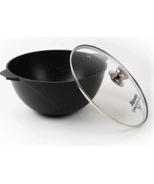 Мечта Казан для плова литой10 л АП Гранит Black со стекл крышкой арт 511802 (3)