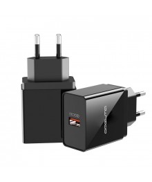 Блок пит USB сетевой  Орбита OT-APU55 чёрный (QC3.0, 3000mA)USB Блоки питания, зарядки оптом с доставкой по России.