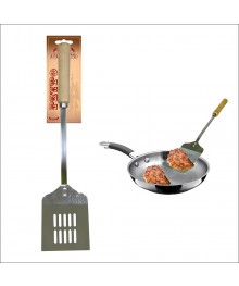 Лопатка металл."Ретро" (хром с дер.ручкой), AN57-70ске . Шумовка оптом купить в Новосибирске . Венчик оптом купить в Новосибирске большой ассортимент.