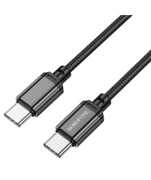 Кабель Type-С - Type-C Borofone BX87 Sharp 1 метр, 60W, 3A, нейлон, черный