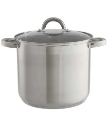 WEВBER Кастрюля BE-362/2  10л, нерж сталь со стеклянной крышкой,  24*21см