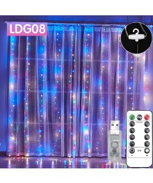 Гирлянда-штора Огонек OG-LDG08 LED (3х3м,300 ламп, RGB, пит от USB)ке. Доставка Барнаул, Кемерово, Томск, Новокузнецк, Горно-Алтайск, Междуреченск, Ленинск-Кузнецкий.