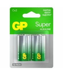 Бат LR14 GP Super G-Tech 2 шт в блистере (GP 14AA21-2CRSBC2 20/160)