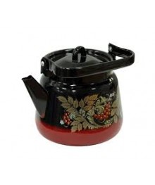 Чайник Стальэмаль 3,5л декор красно-черный с петлей С2716.8 (4/уп)Посуда эмалированная оптом Сталь Эмаль. Эмалированные кастрюли оптом.