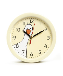 Часы будильник B4-055 d=15см, корпус желтый "Гусь" (20)