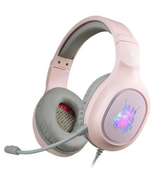 гарнитура Defender Fury розовый, LED,игровая проводн 2м кабель