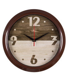 Часы настенные СН 3024 - 142 круг d=30см, корпус коричневый "Текстура дерева" (10)