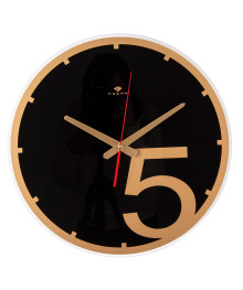 Часы настенные СН 4041 - 006Gld стеклянные d-39 см, открытая стрелка "Пять" (5)