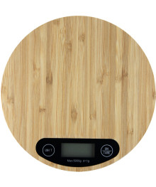 Весы кухонные MAXTRONIC MAX-1035 светлый бамбук (круглые, электронные, 7 кг/1г) 40/уп