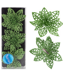 Украшение декоративное "Цветок" (3шт) цвет зеленый